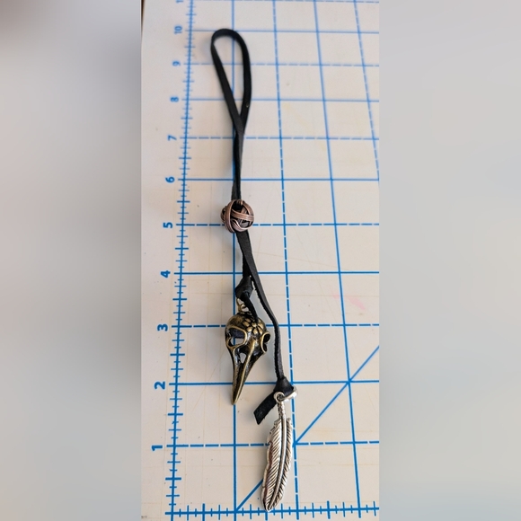 Handmade Leather Mixed Metal Charm - Picture 4 of 4